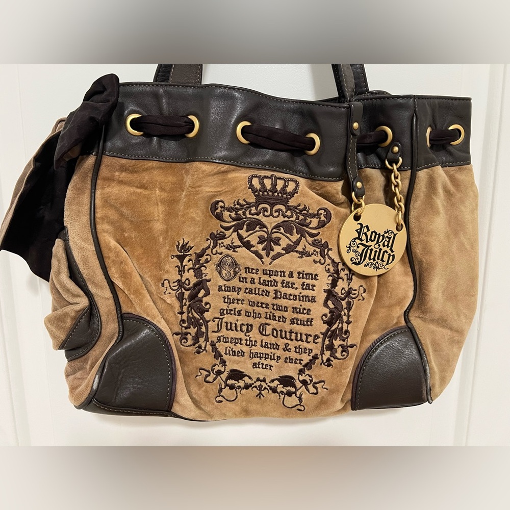 Juicy Couture, Tote Bag, Tan and Brown